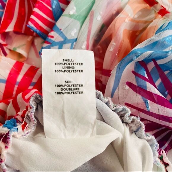 Ramy Brook Womens Top Jules Sleeveless Halter Ruffle Floral Palms Fashion Large - Picture 4 of 5